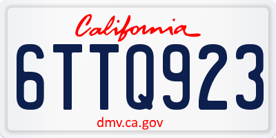 CA license plate 6TTQ923