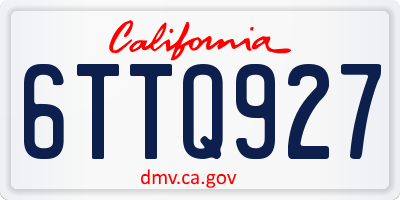 CA license plate 6TTQ927