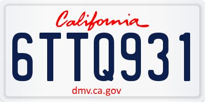 CA license plate 6TTQ931