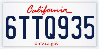 CA license plate 6TTQ935