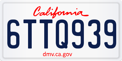 CA license plate 6TTQ939