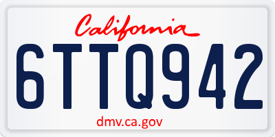 CA license plate 6TTQ942