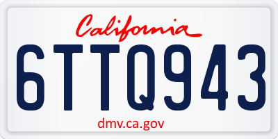 CA license plate 6TTQ943