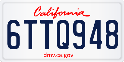 CA license plate 6TTQ948