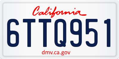 CA license plate 6TTQ951