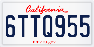 CA license plate 6TTQ955