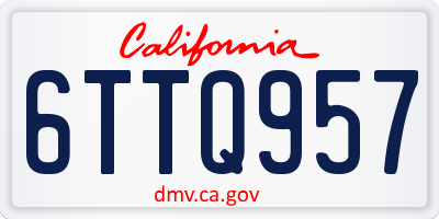 CA license plate 6TTQ957