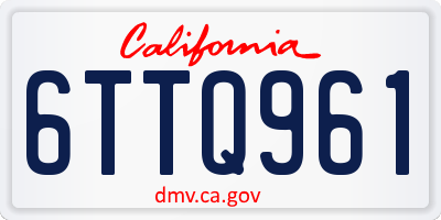 CA license plate 6TTQ961