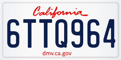 CA license plate 6TTQ964