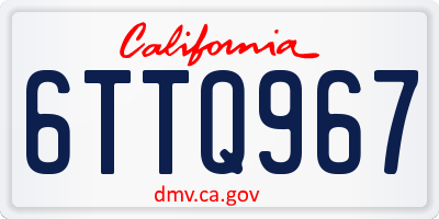 CA license plate 6TTQ967