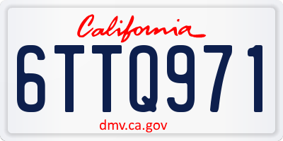 CA license plate 6TTQ971
