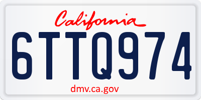CA license plate 6TTQ974