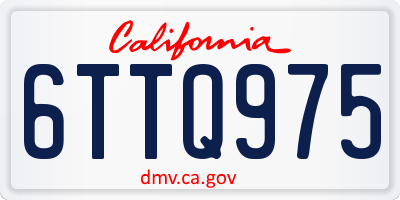 CA license plate 6TTQ975