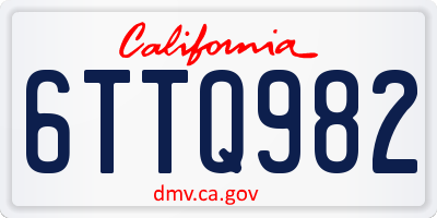 CA license plate 6TTQ982