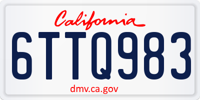 CA license plate 6TTQ983