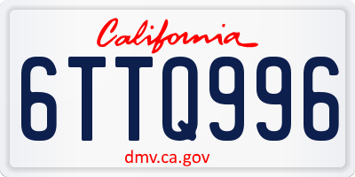 CA license plate 6TTQ996