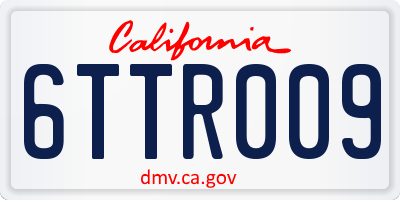 CA license plate 6TTR009