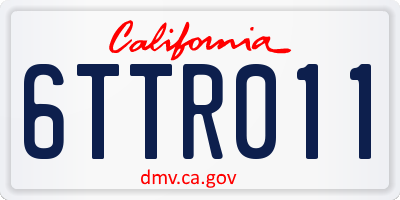 CA license plate 6TTR011