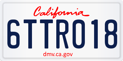 CA license plate 6TTR018