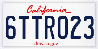 CA license plate 6TTR023