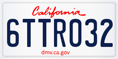 CA license plate 6TTR032