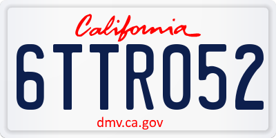 CA license plate 6TTR052