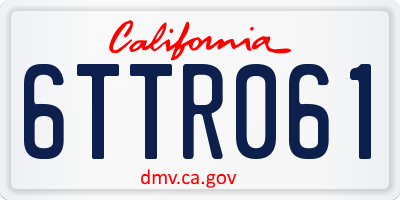 CA license plate 6TTR061