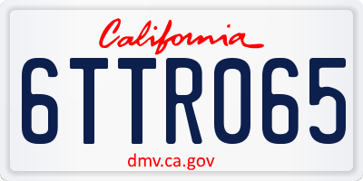 CA license plate 6TTR065