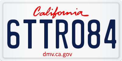 CA license plate 6TTR084