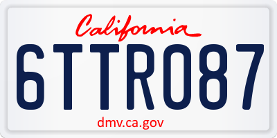 CA license plate 6TTR087
