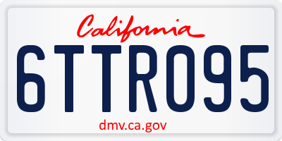 CA license plate 6TTR095