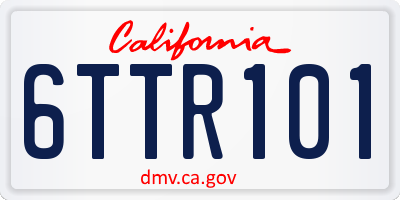 CA license plate 6TTR101