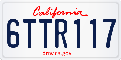 CA license plate 6TTR117