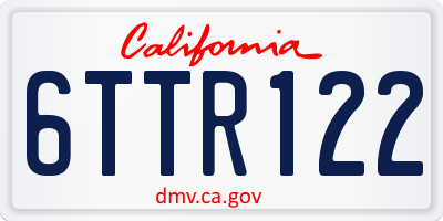 CA license plate 6TTR122