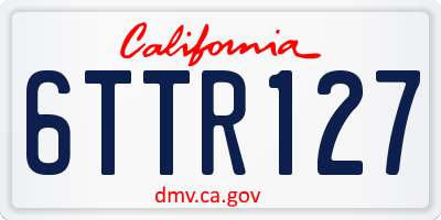 CA license plate 6TTR127