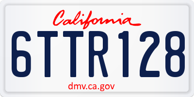 CA license plate 6TTR128