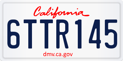 CA license plate 6TTR145
