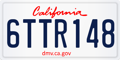 CA license plate 6TTR148