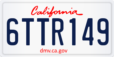 CA license plate 6TTR149
