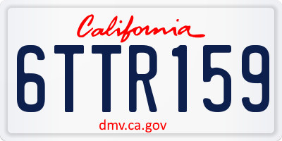 CA license plate 6TTR159