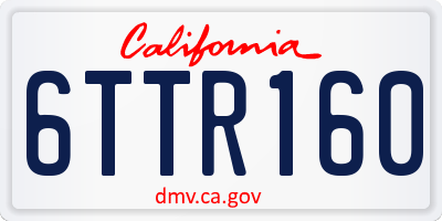 CA license plate 6TTR160