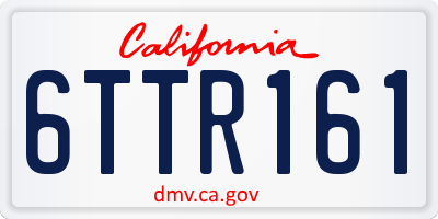 CA license plate 6TTR161