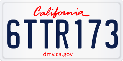 CA license plate 6TTR173