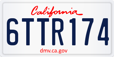 CA license plate 6TTR174