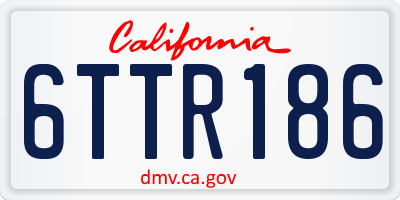 CA license plate 6TTR186