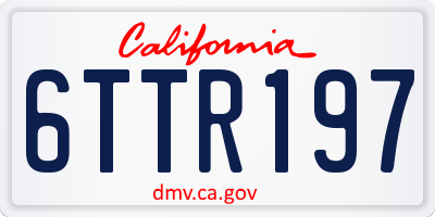 CA license plate 6TTR197