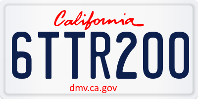 CA license plate 6TTR200