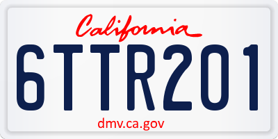 CA license plate 6TTR201