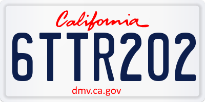 CA license plate 6TTR202