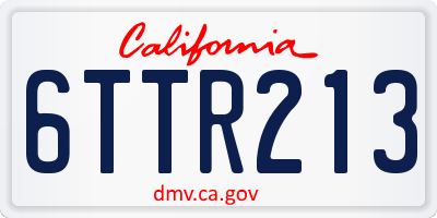 CA license plate 6TTR213